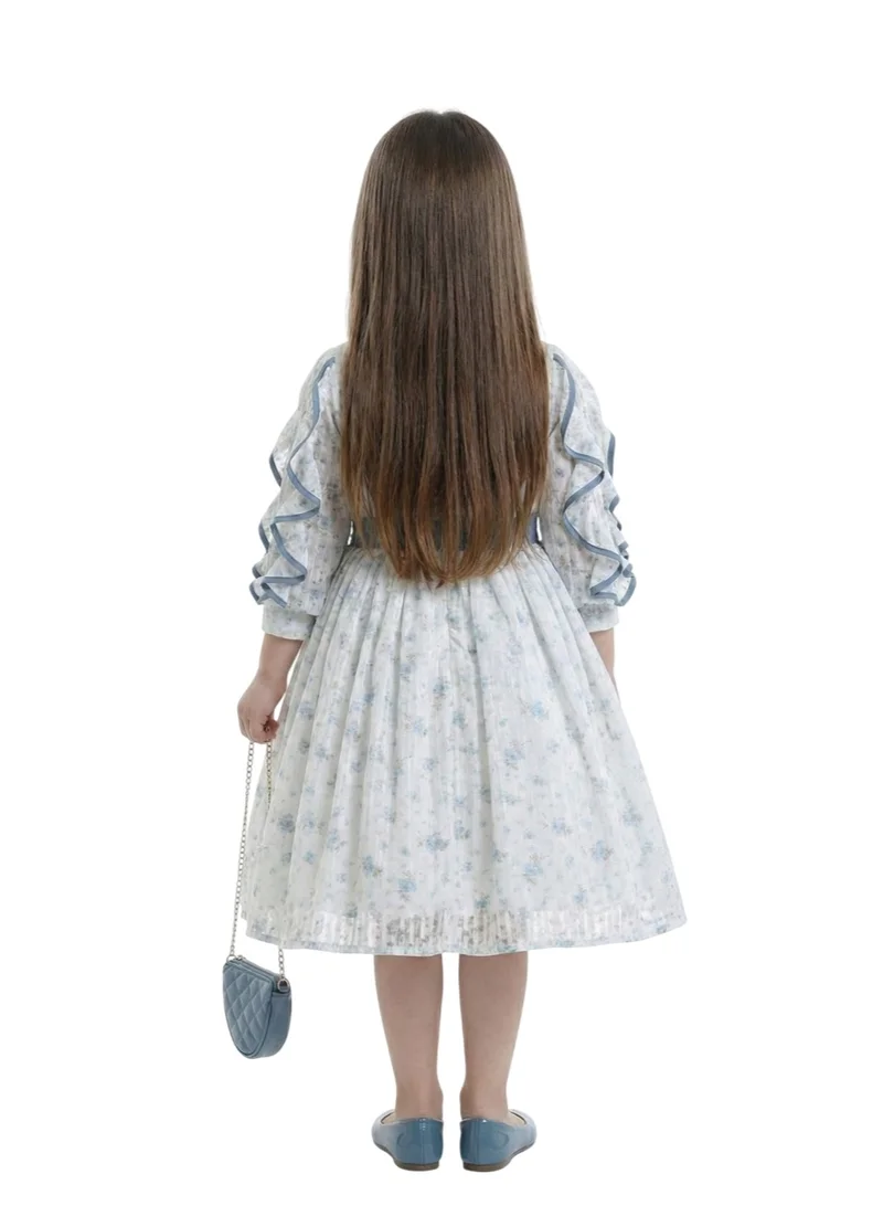 Bidani Lujain Blossom Dress Grey with Bag